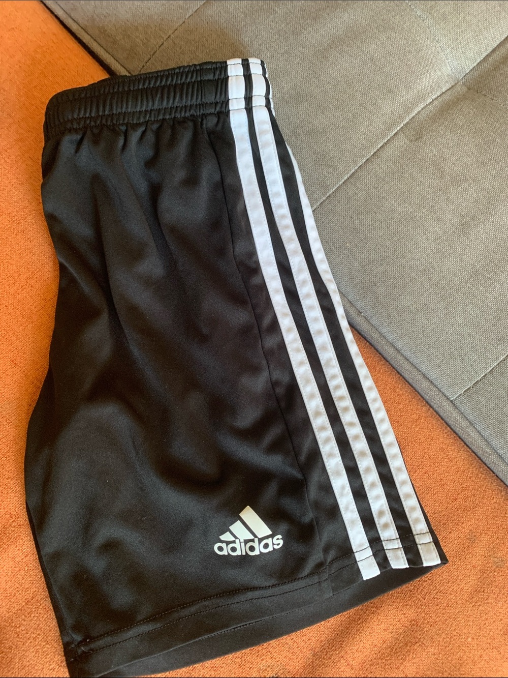 adidas Black Shorts with White Three-Stripes - Athletic Pair